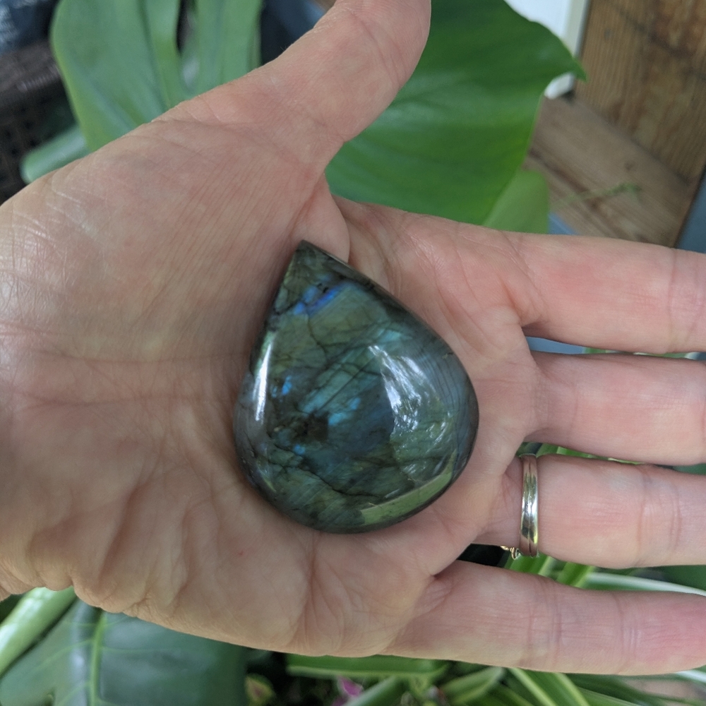 Large Labradorite Teardrop Gemstone Cabachon - Picture 9 of 17